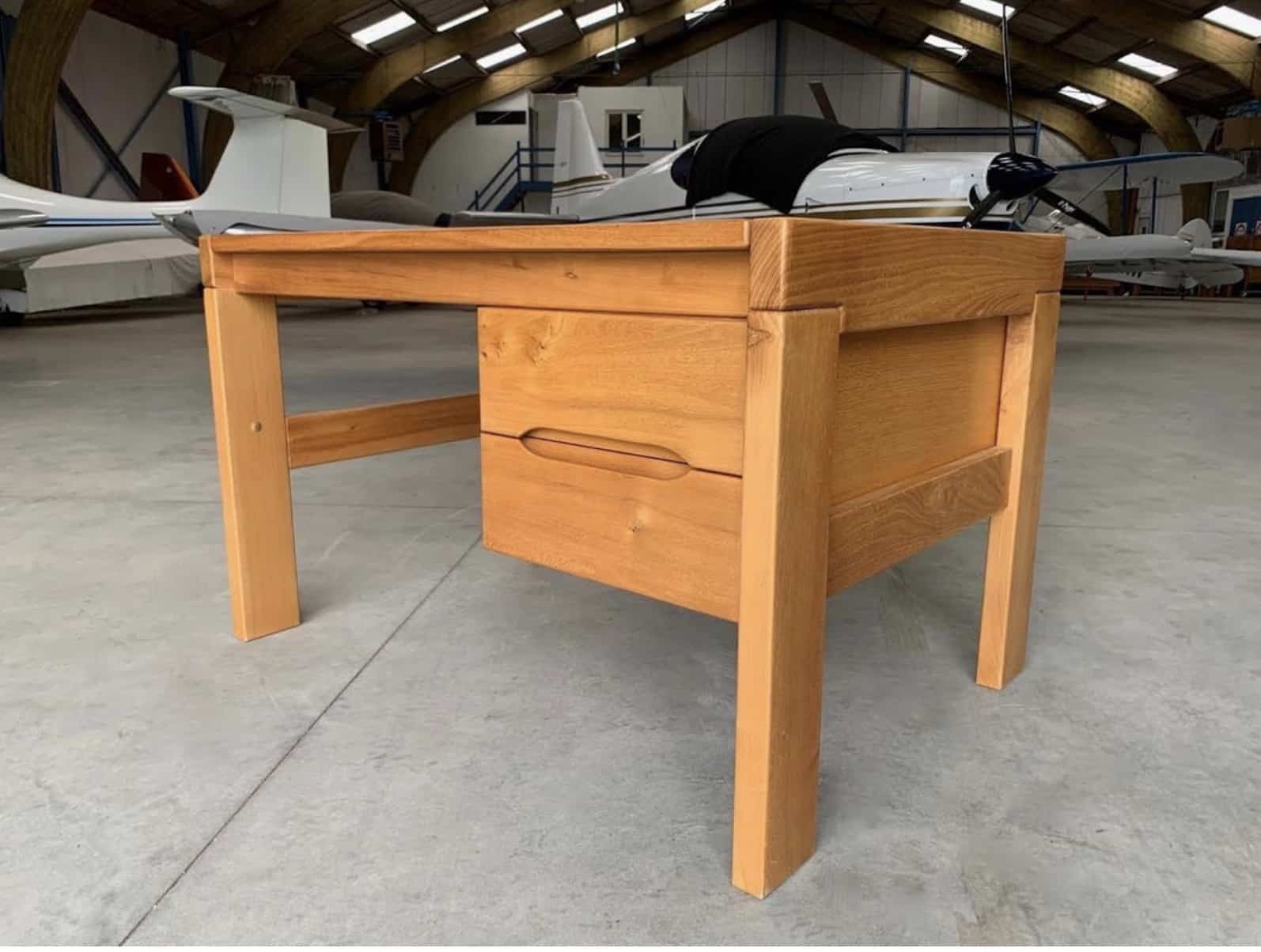 Bureau vintage orme vue tiroirs