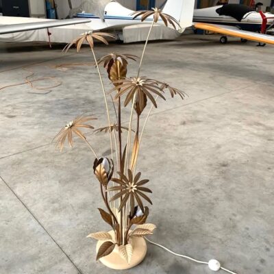 Lampadaire floral vintage en métal années 1960