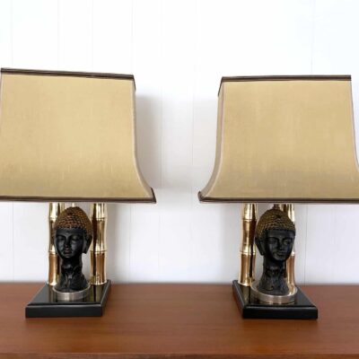 Paire de lampes à poser Bouddha