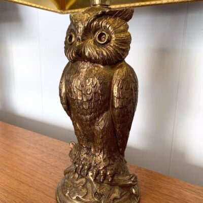 Paire de lampes hibou à poser détail hibou