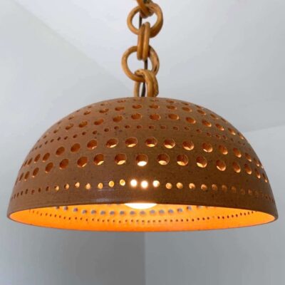 lampe vintage céramique marrin ajourée