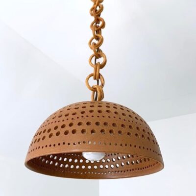 lampe vintage céramique marron