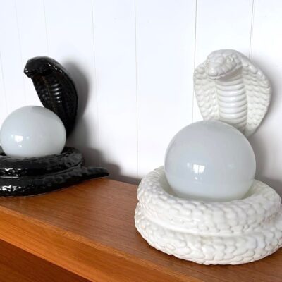 lampes cobra en ceramique années 1970