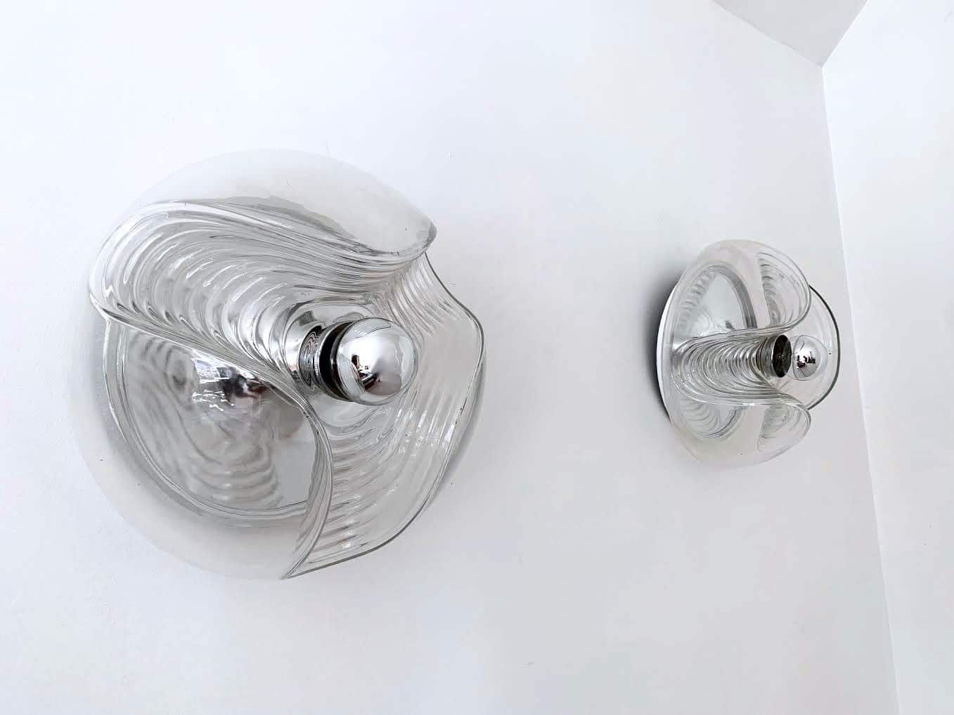 Paire d'appliques murales space age Waves