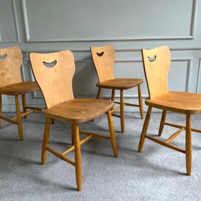 4 chaises brutalistes vintage vignette