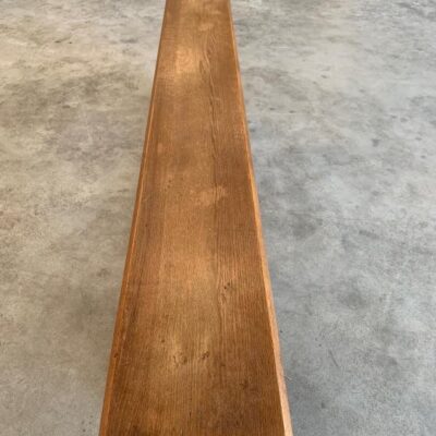 Banc campagnard en chêne vue du haut