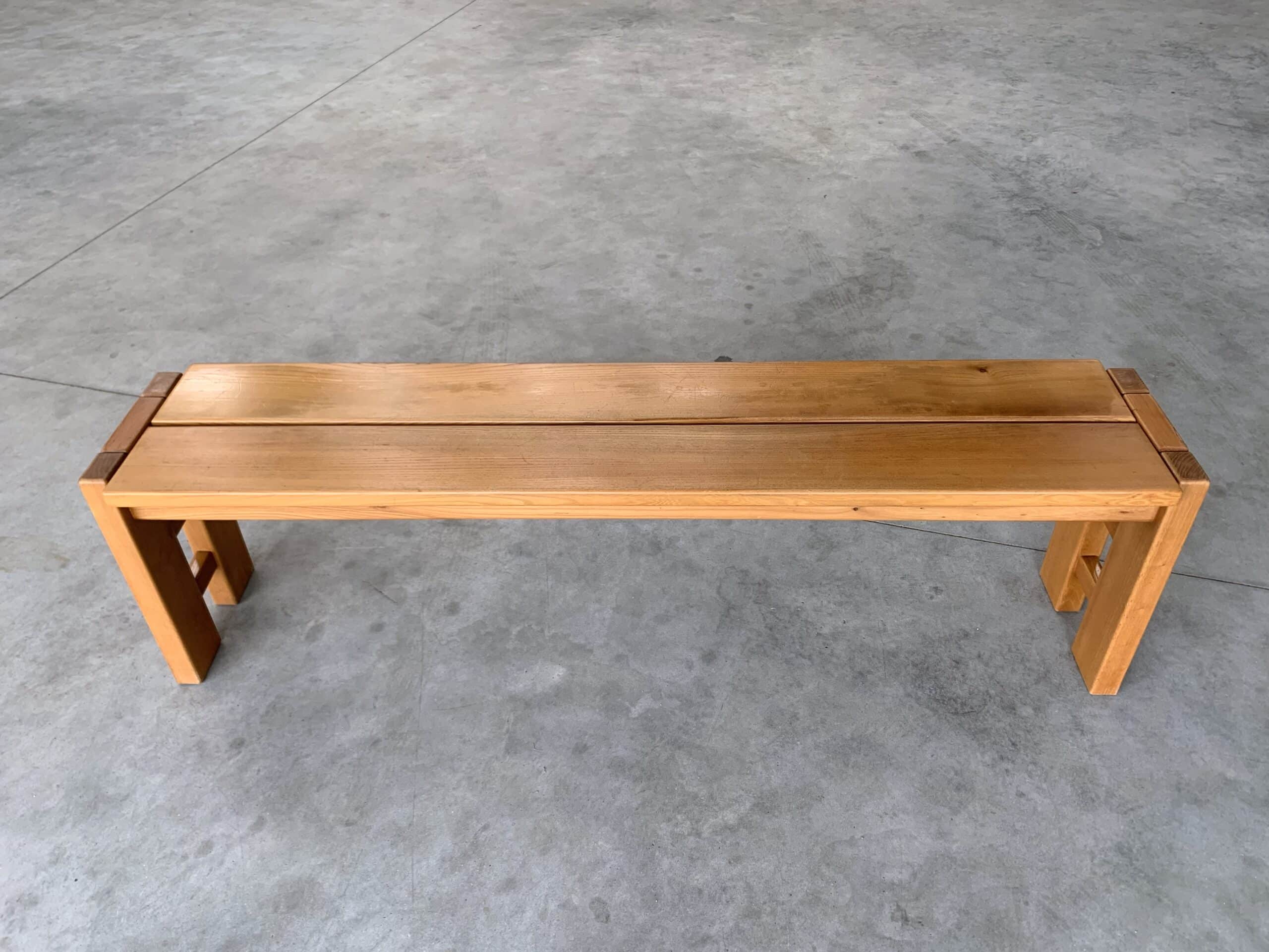 Banc en Orme massif du dessus