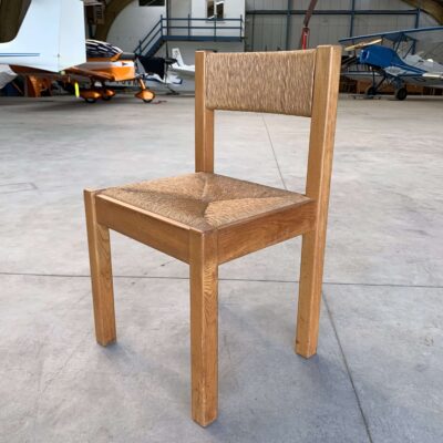 Chaise en orme et paille