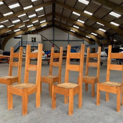 Chaises brutalistes bois clair