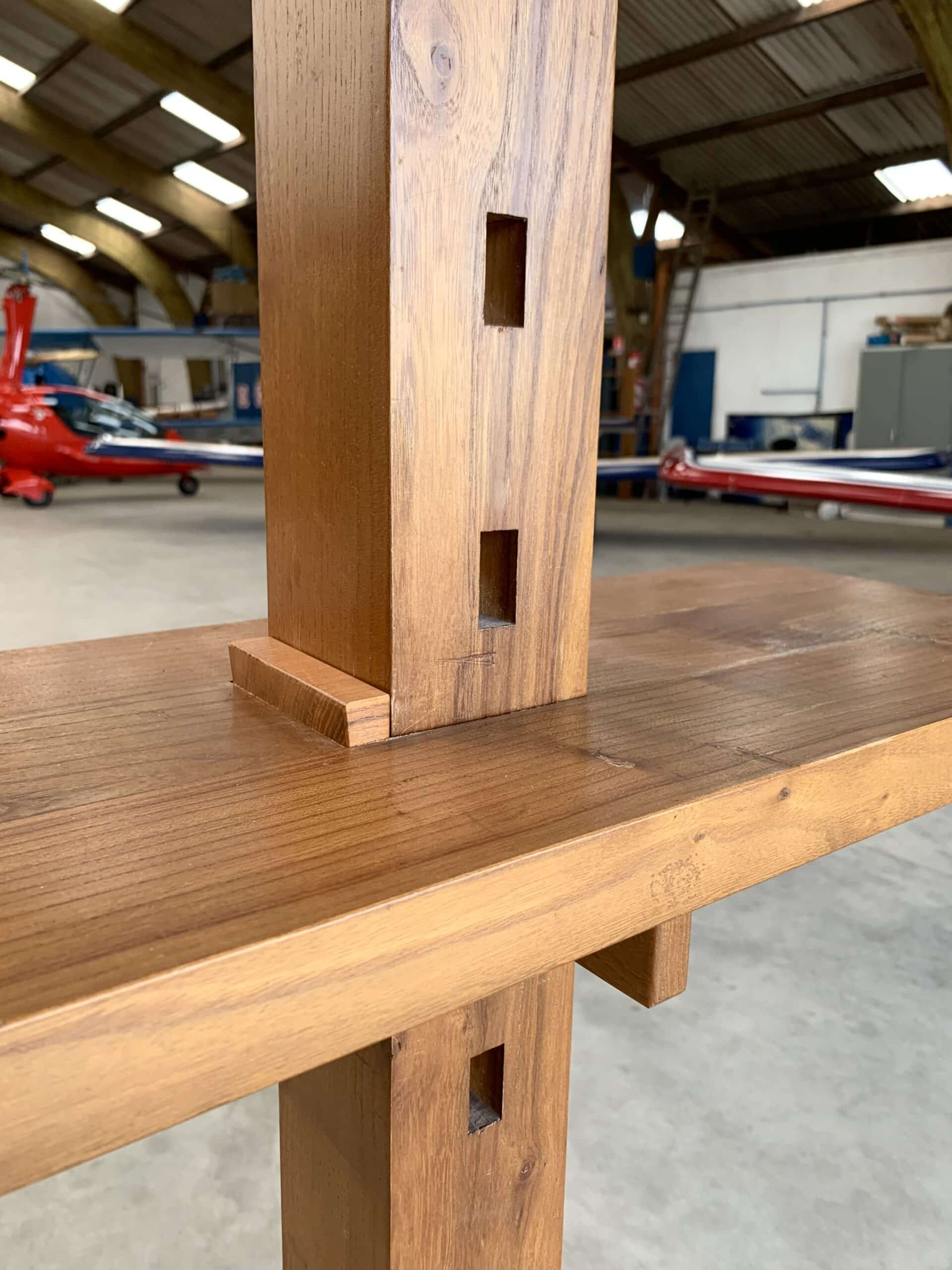 Grande étagère d'angle vintage détail bois