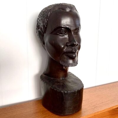 Sculpture tête d'homme africain