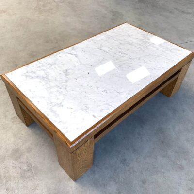 Plateau de table basse en marbre blanc