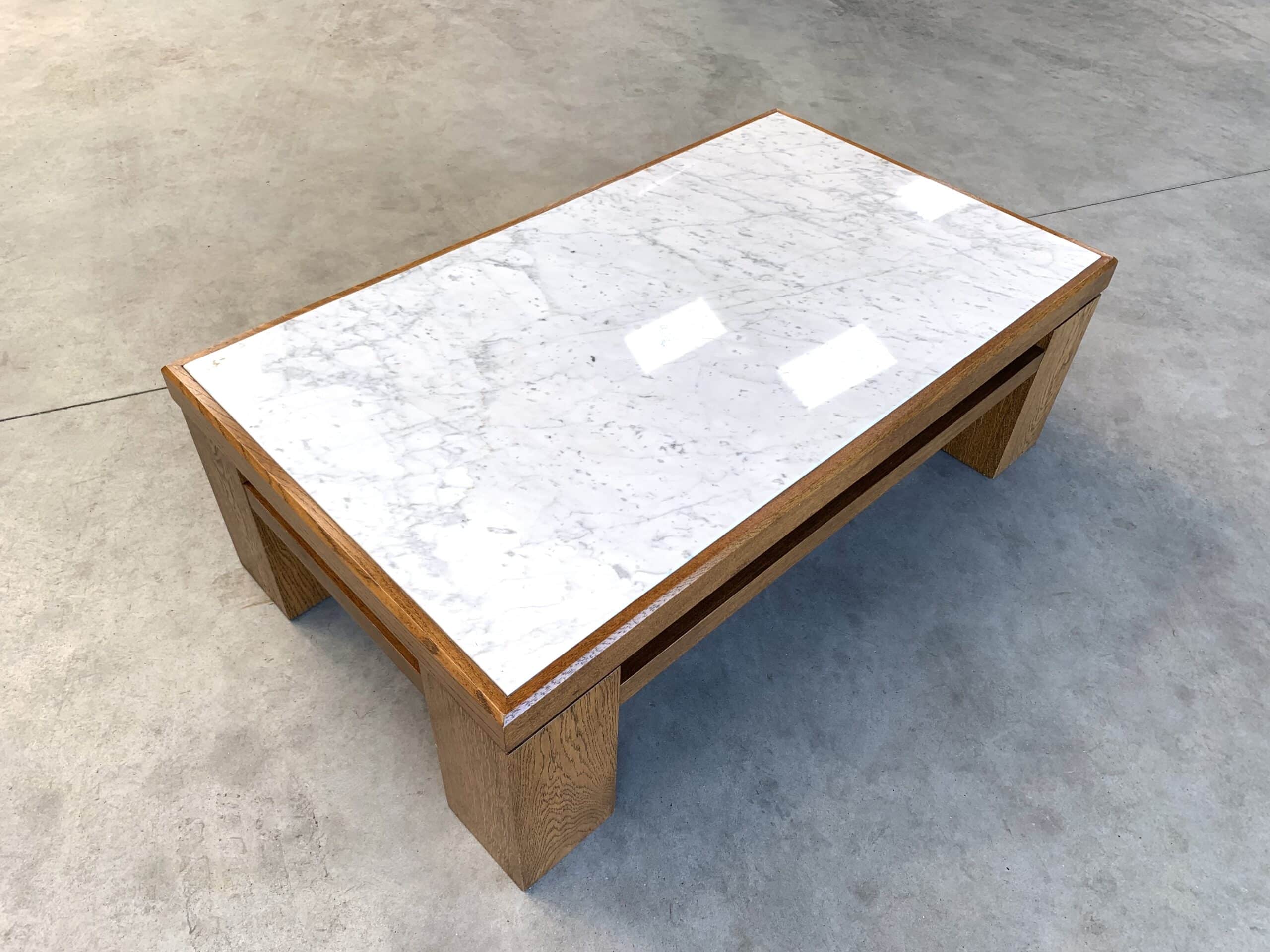 Plateau de table basse en marbre blanc