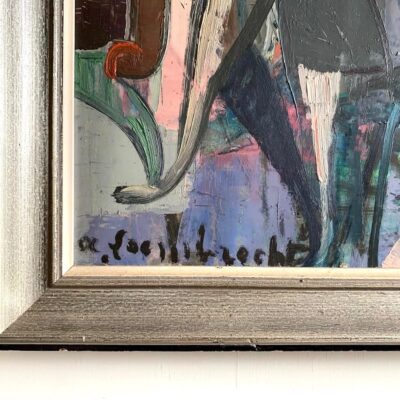 Tableau jeune fille 1950 détail signature
