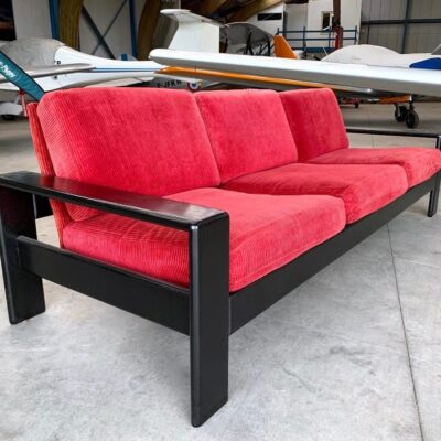 banquette 3 places vintage rouge