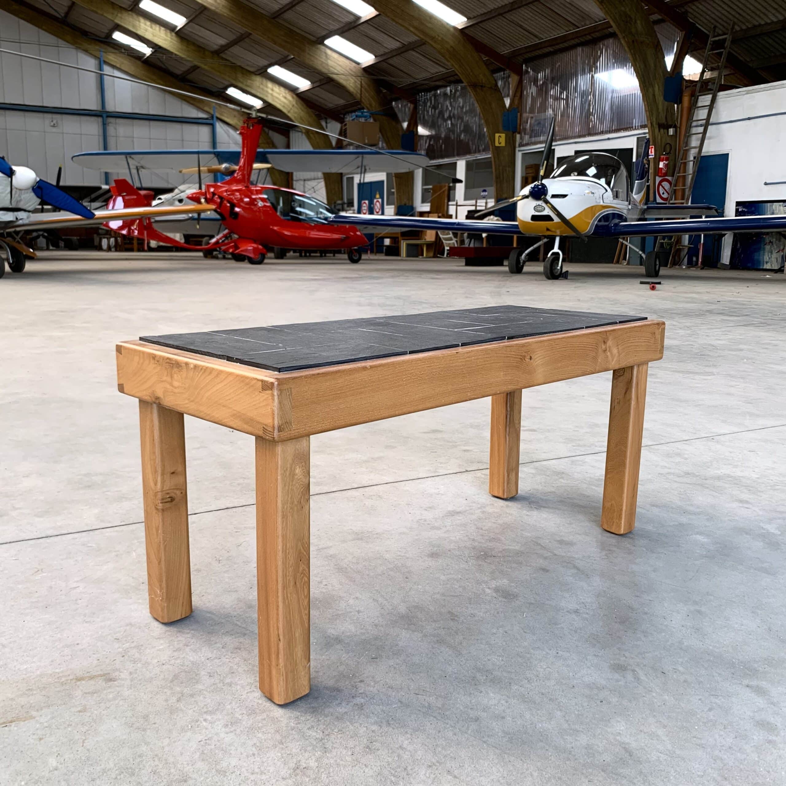 Table basse Regain orme et ardoise vue générale