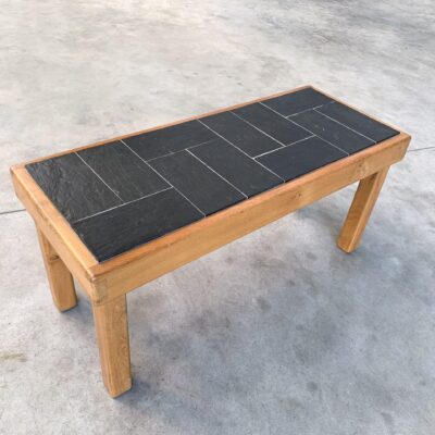 Table base Regain orme et ardoise vue perspective