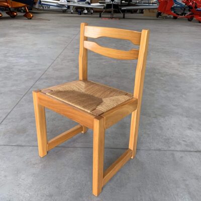 6 chaises en orme vue perspective